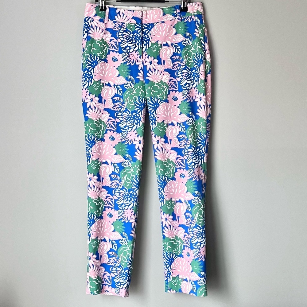 Tory Burch Printed Crepe Straight-Leg Trousers | SS Floral | Size 4